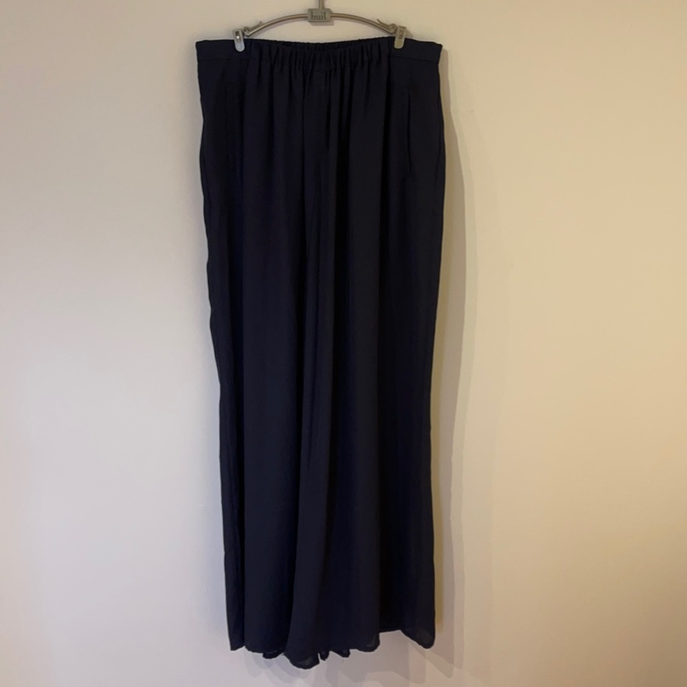 Zara navy mesh palazzo pants